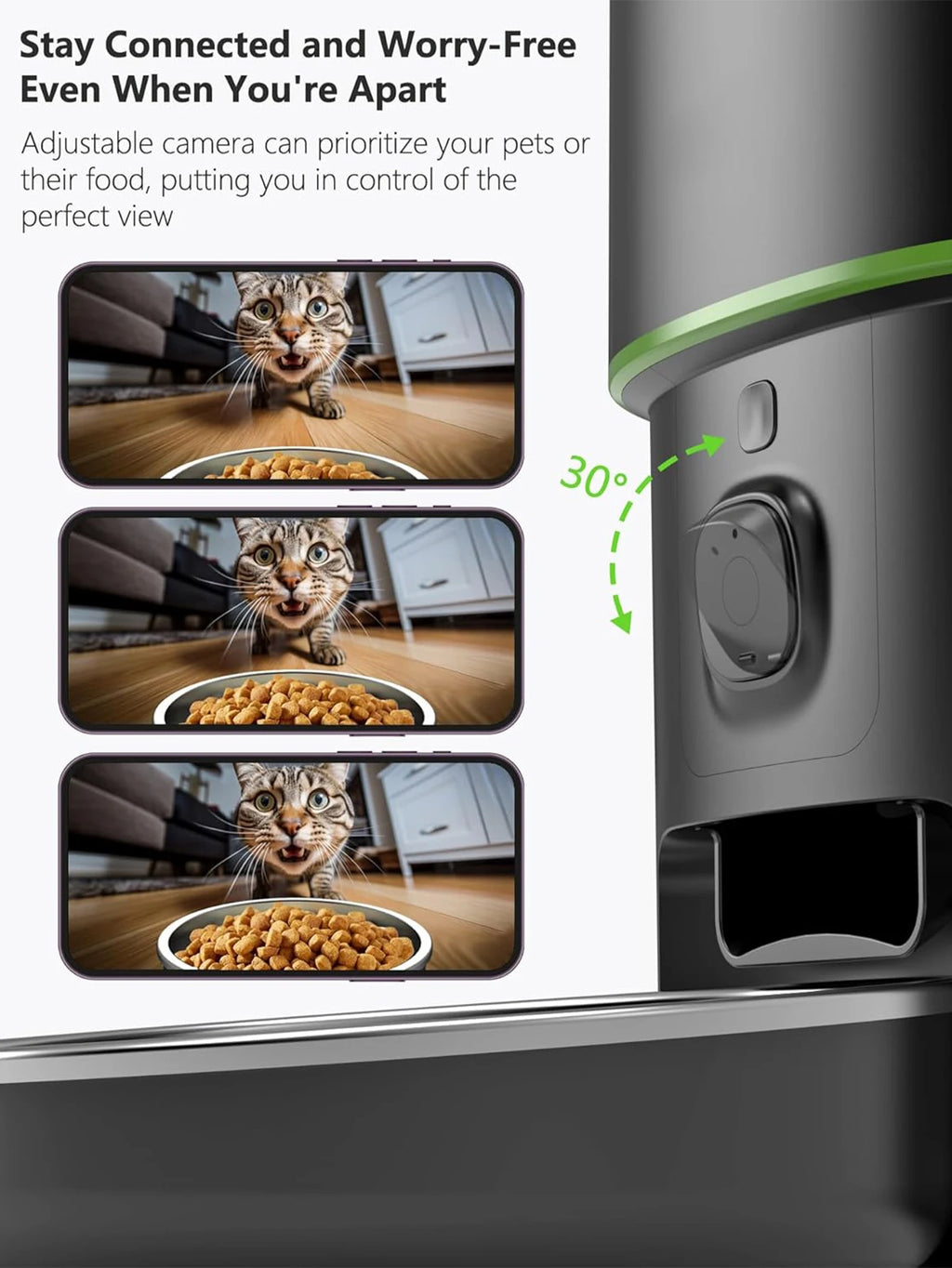Karmnik z kamerą 1080p i noktowizją — rozmowa z pupilem, WiFi 5 GHz, 2 L lub 4 L