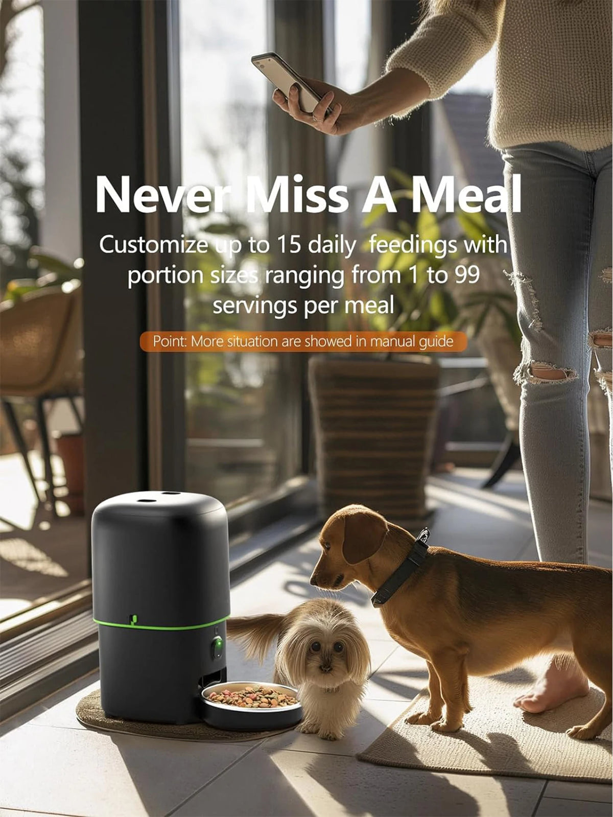 Karmnik z kamerą 1080p i noktowizją — rozmowa z pupilem, WiFi 5 GHz, 2 L lub 4 L